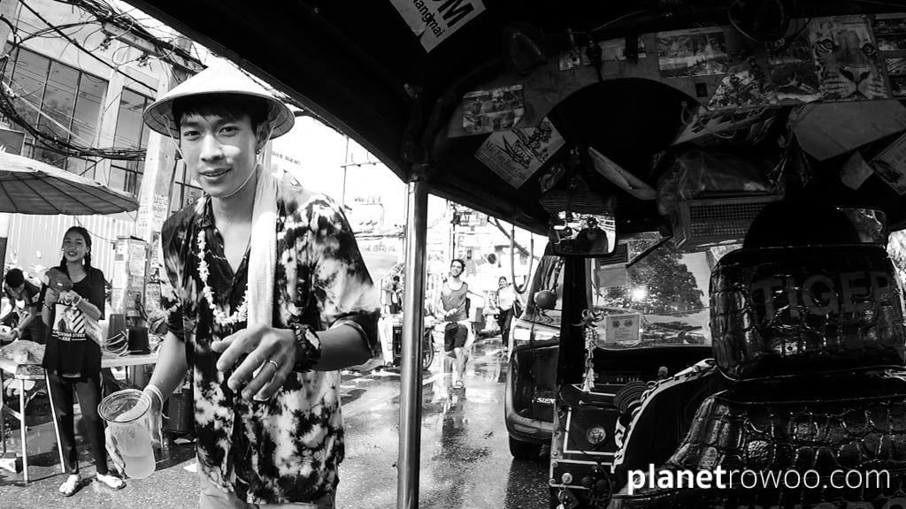 Trapped in a tuk-tuk, Songkran water festival, Chiang Mai, Northern Thailand, 2019 (GoPro still)