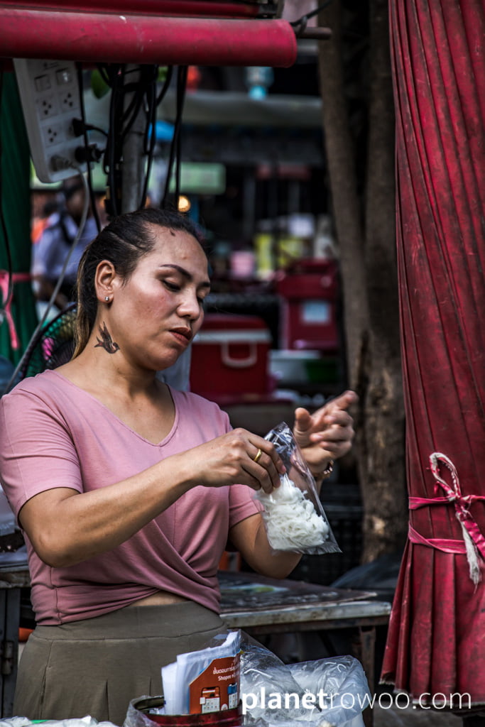 Street food vendor, Chiang Mai Gate Market, Northern Thailand, 2020