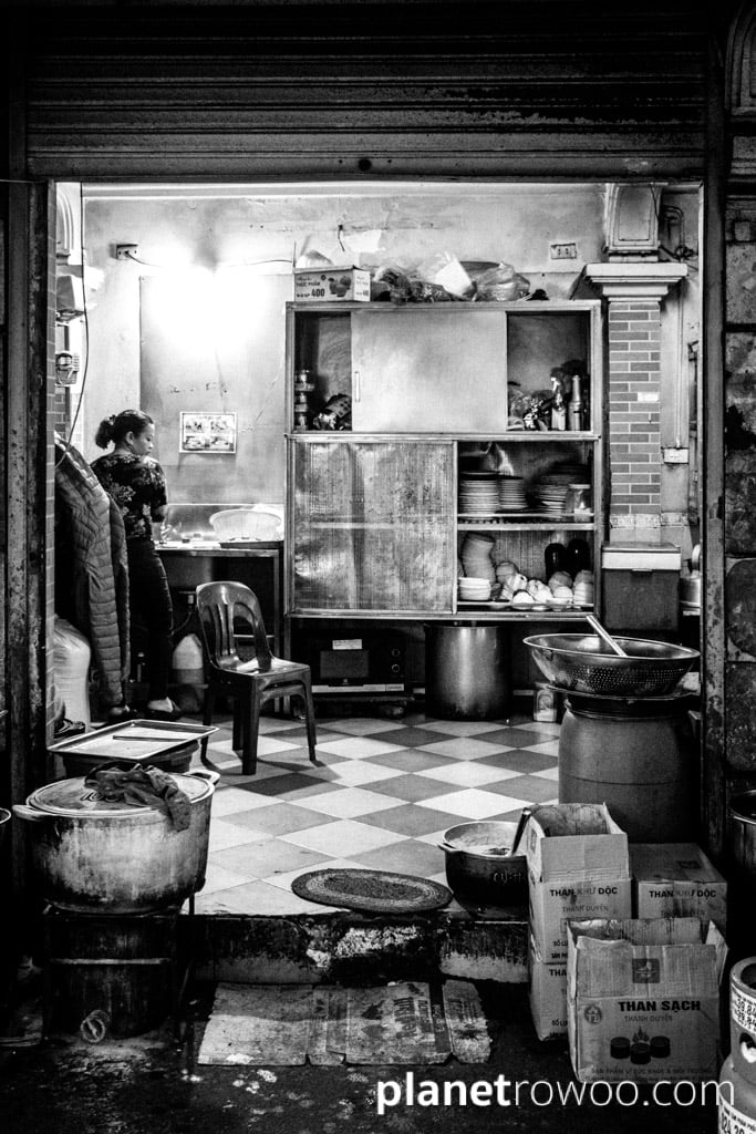 Back street kitchen, Hanoi Old Quarter, Vietnam, 2019