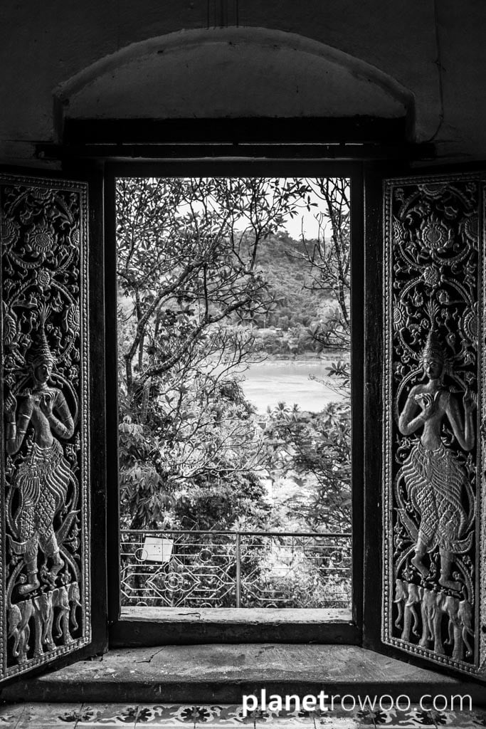 Window view from Wat Chom Si, Mount Phousi, Luang Prabang, Laos, 2019