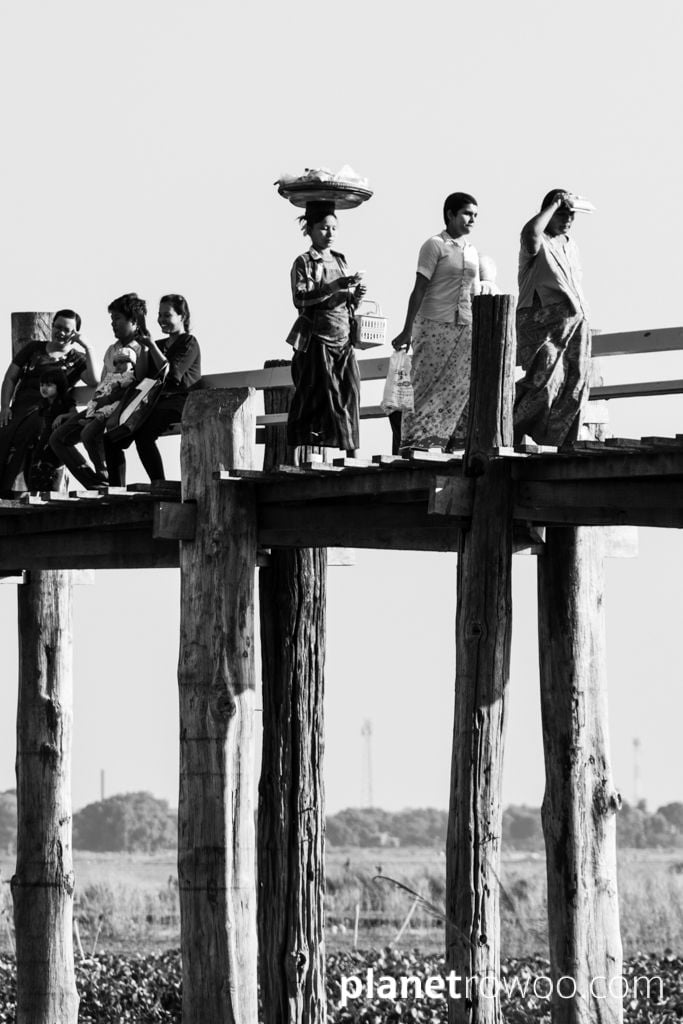 The U Bein Bridge over Taungthaman Lake, Myanmar, 2017